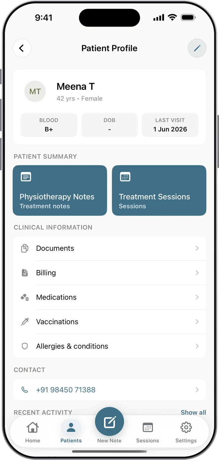 Patient Profile in Dr. Notes