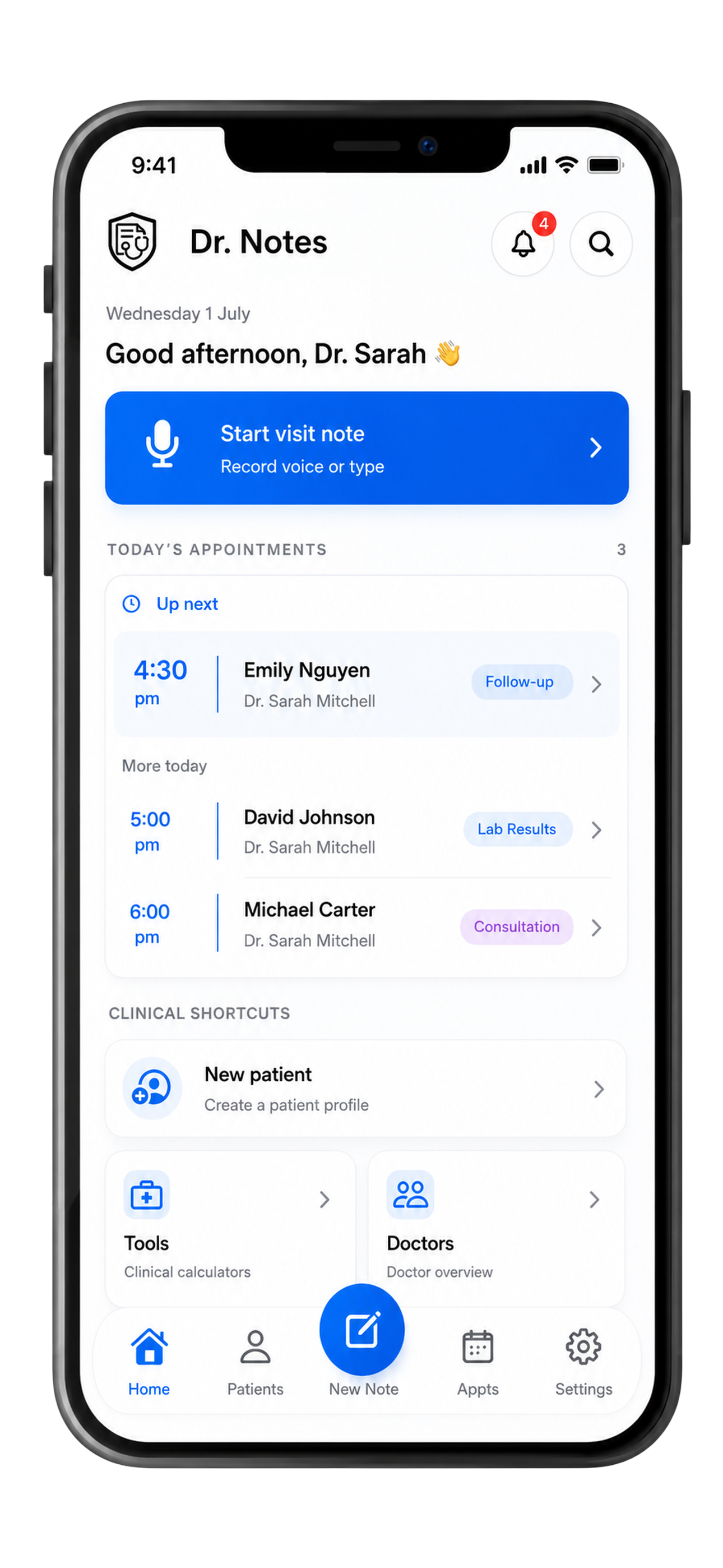 Dr. Notes App Screen