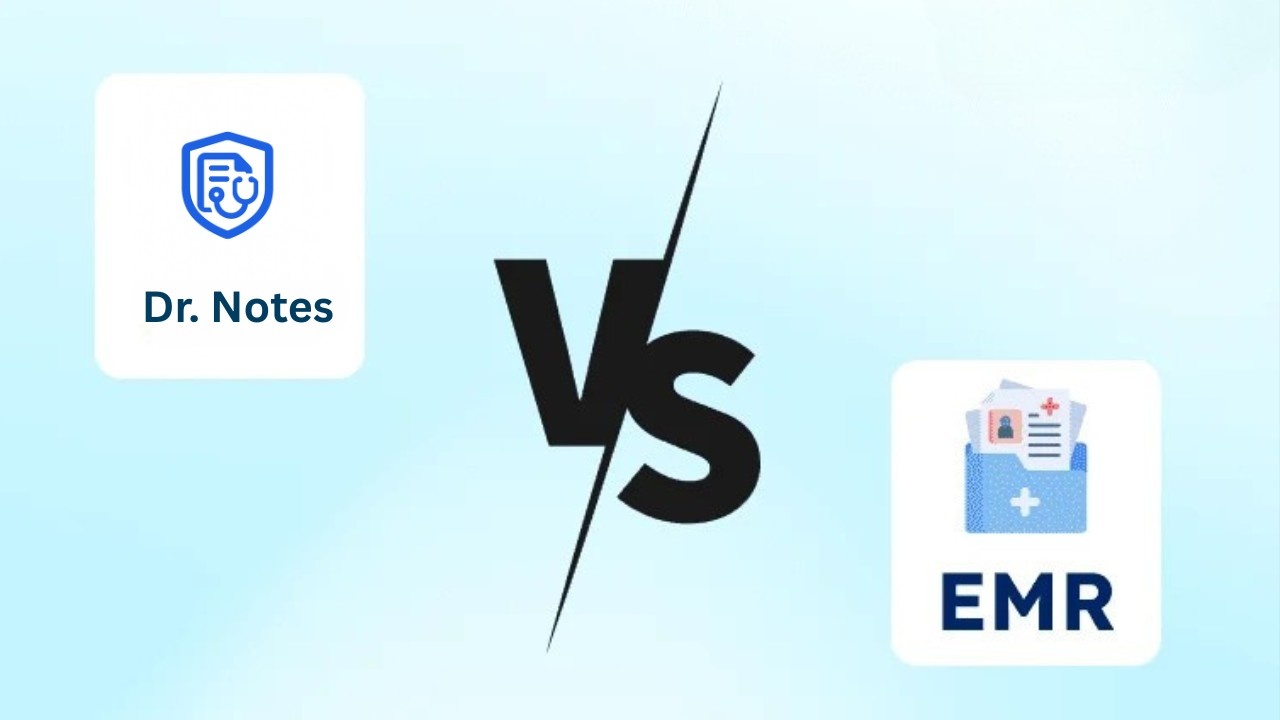 Dr. Notes vs EMR comparison for small clinics