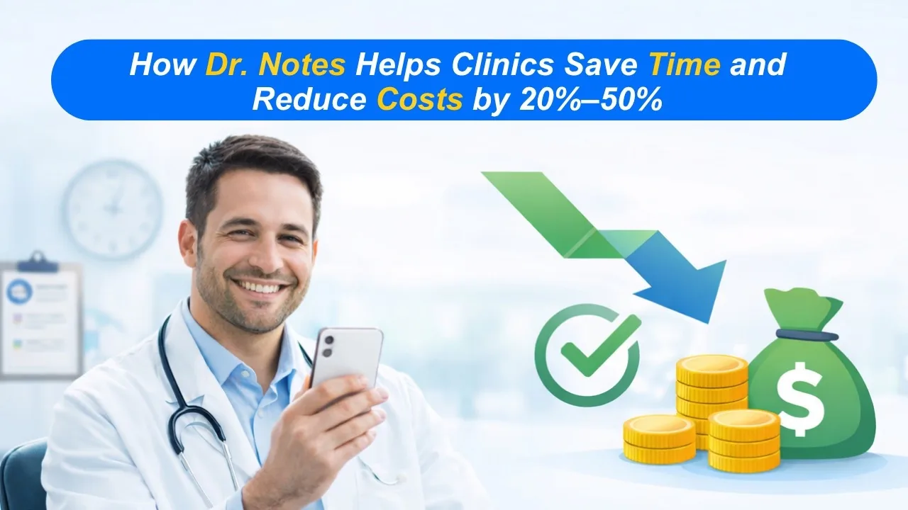 How Dr. Notes Helps Clinics Save Time and Reduce Costs by 20%–50% - Dr. Notes