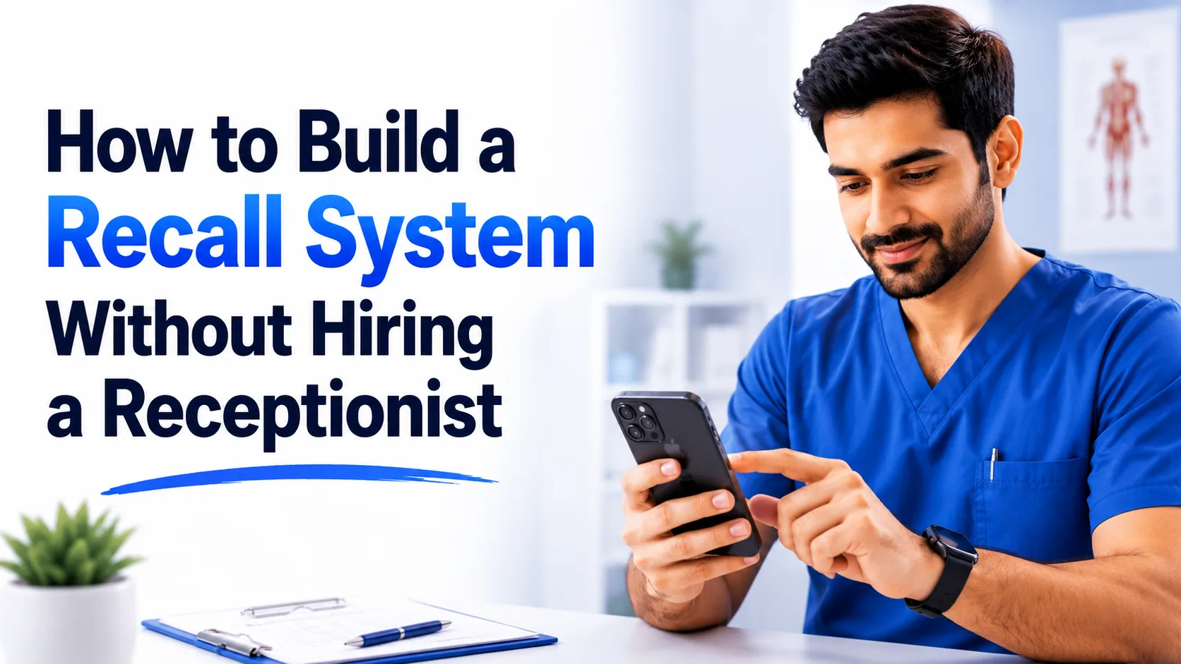 Doctor using Dr. Notes on iPhone to manage patient recalls without hiring a receptionist