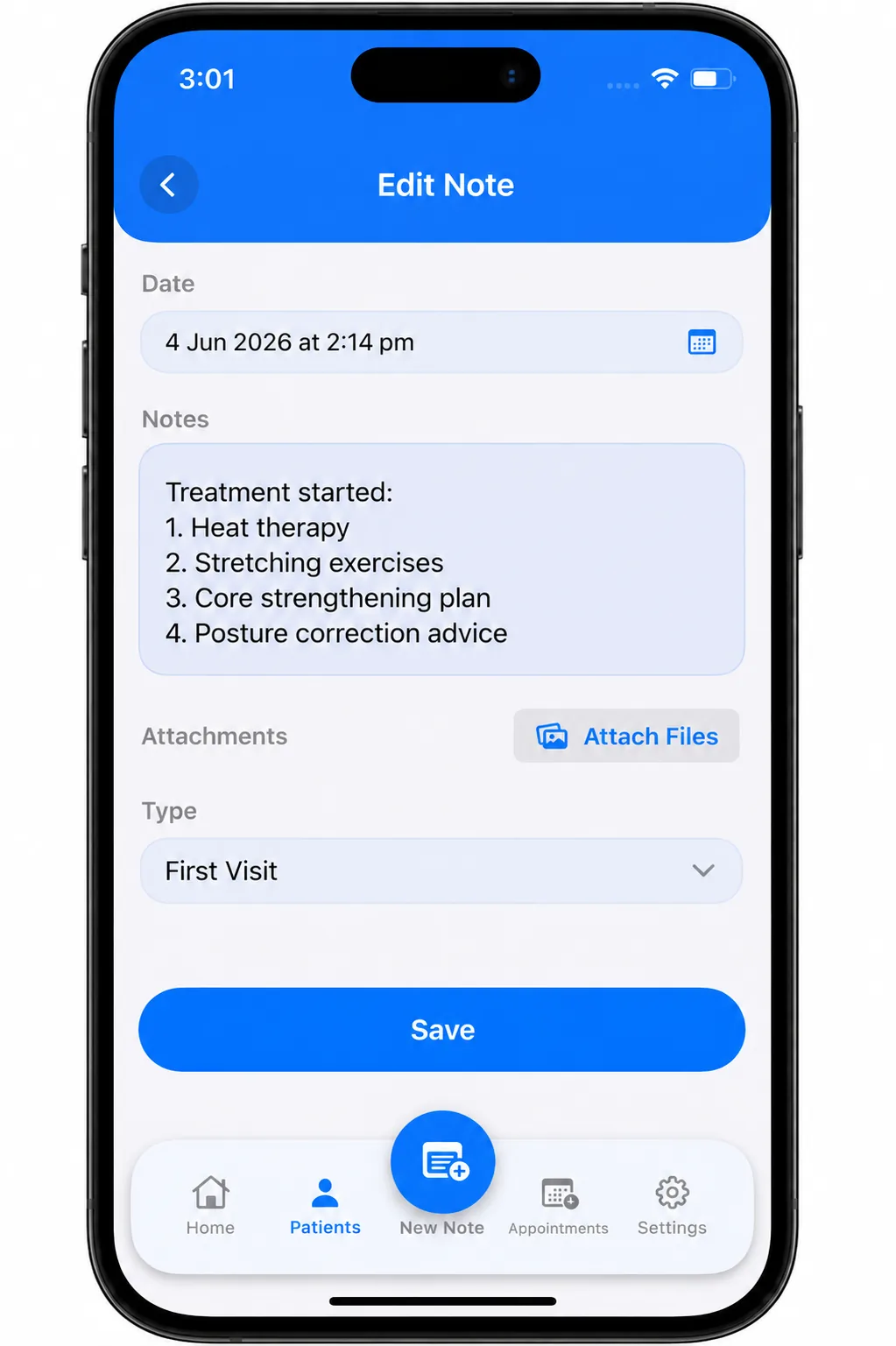 Treatment plan in Dr. Notes
